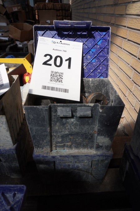 2 kasser med jernpropper, Ø:6 cm