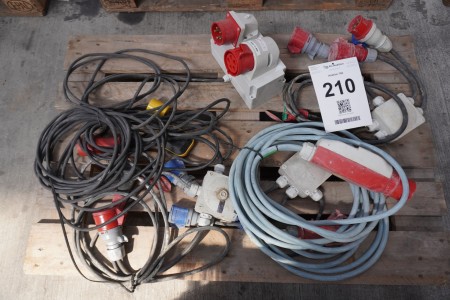 Lot of power cables + power socket box