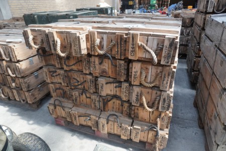 20 wooden ammunition boxes, 90x30 cm