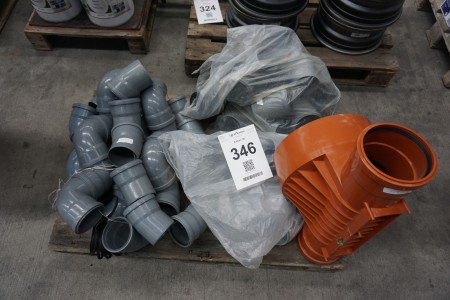 Lot of bends and fittings for drainage pipes + drainage run