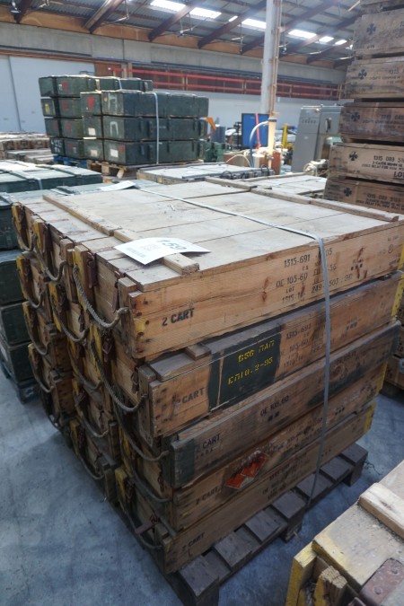15 wooden ammunition boxes