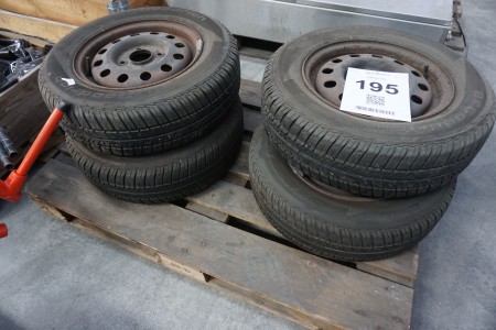4 steel rims with tires