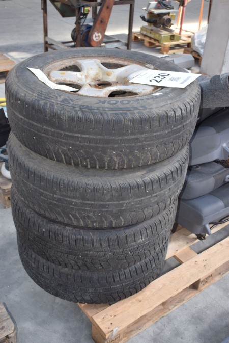 4 steel rims with tires