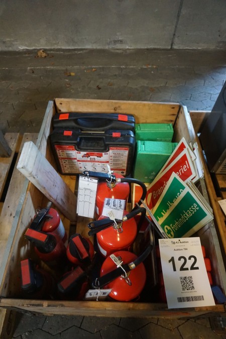 Various fire extinguisher accessories