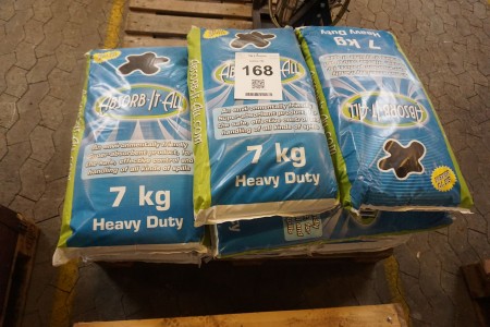 12 sacks of 7 kilos of abrasive sand against oil, etc.
