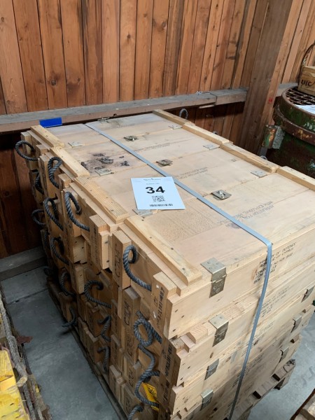 20 pieces of wooden ammunition boxes, 82x28 cm