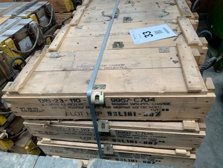 20 pieces of wooden ammunition boxes, 82x28 cm
