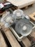 Lot of hand tools + 3 outdoor lamps + hose reels