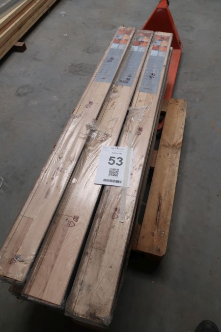 16 m2 Massivholzboden Junckers, Esche nordisch, 14 mm, lackiert