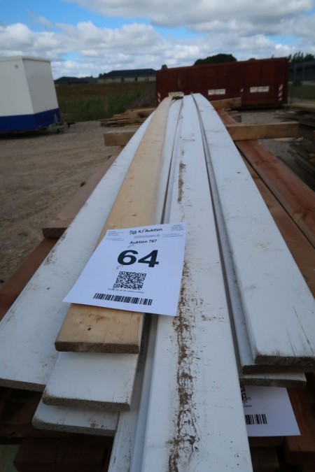 46,2 meter hvidmalet brædder, 15x95 mm, længde 420 cm