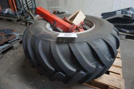 1 pc tire + shaft with wheel bearings