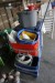 Cleaning trolley with buckets, soap, etc.