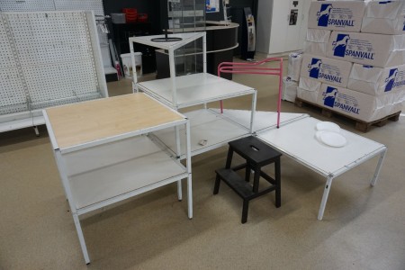 Various display tables saddle stands