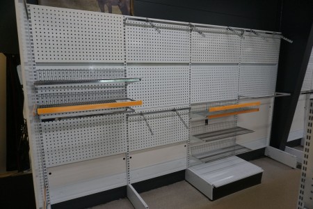 Exhibition shelf with shelves for wall + sample room