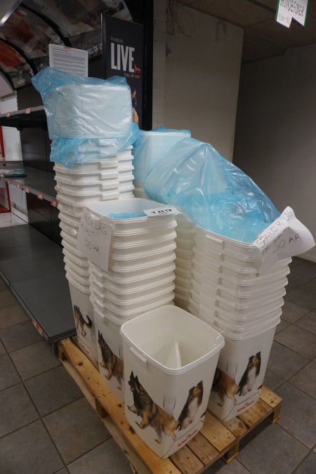 Large batch of plastic bucket with lid