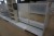 Exhibition shelf with perforated plates and shelves + 2 pcs. end shelving.