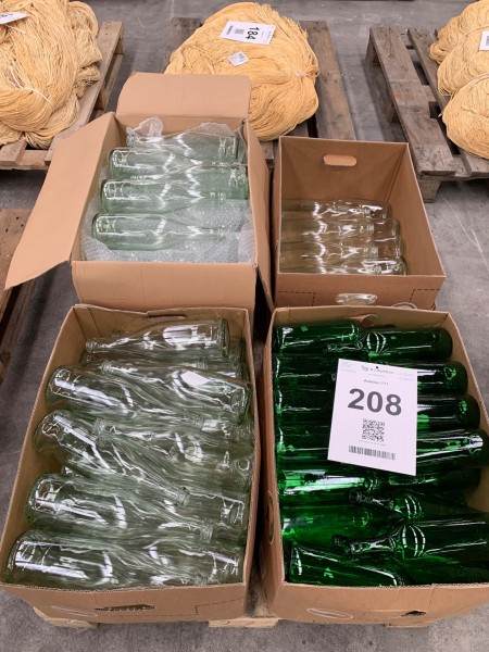 Large batch of wine and champagne bottles