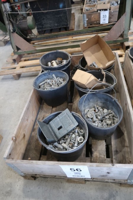 Pallet with bolts and nuts, m.m.