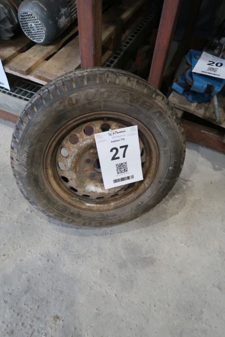 Fælg med dæk, 195/70R15, hulafstand 5x108 mm 