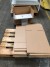 Various cardboard boxes + absorbent for oil