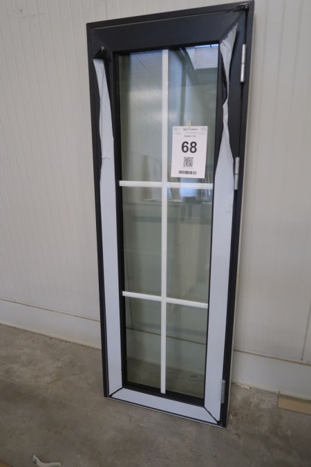 Patio door, plastic, right out, anthracite / white, W68.5xH188 cm, frame width 11.5 cm