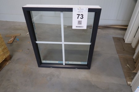 Fenster, Kunststoff, Anthrazit / Weiß, B73xH88,5 cm, Rahmenbreite 11,5 cm. Modellfoto