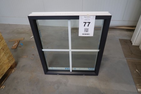 Fenster, Kunststoff, Anthrazit / Weiß, B73xH88,5 cm, Rahmenbreite 11,5 cm. Modellfoto