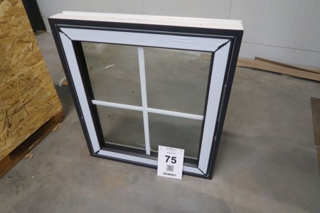Window, plastic, anthracite / white, W73xH88.5 cm, frame width 11.5 cm. Model photo