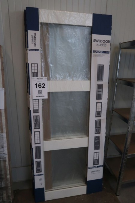 Sliding door with 3 glass, 825x2040x40 mm, white
