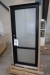 Vordertür, Holz / Aluminium, schwarz / weiß, B94xH210 cm, Rahmenbreite 13 cm, links drin, mit mattem Glas