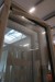 Holzfenster, dunkles Holz / Weiß, B89xH239 cm, Rahmenbreite 11,5 cm. Mit Nut zum Löschen. Modellfoto