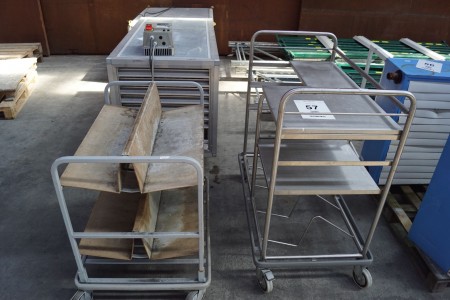 Stainless steel trolley + iron trolley
