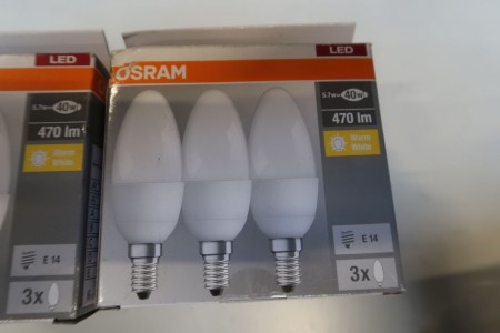 6x3 pcs. bulbs, 5.7W, E14
