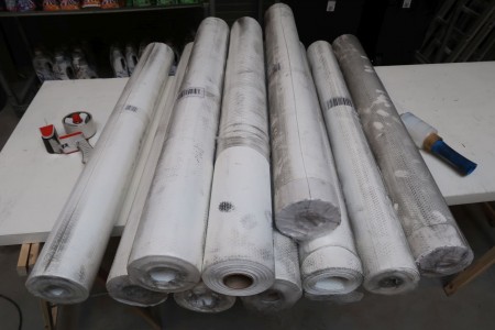 9 rolls of glass fabric, W100 cm, length estimated 20 meters