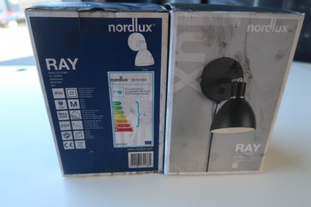 2 pcs. wall lamps, Nordlux Ray, black