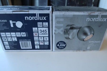 2 pcs. wall lamps, Nordlux Chicago, brushed steel