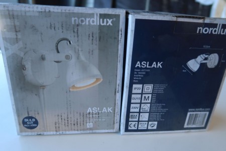 2 pcs. wall lamps, Nordlux Aslak, white