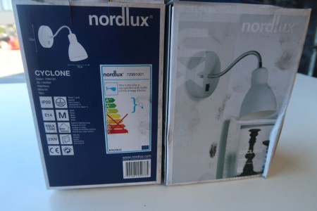 2 pcs. wall lamps, Nordlux Cyclone, white