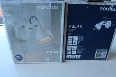 2 pcs. wall lamps, Nordlux Aslak, white