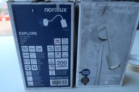 2 stk. væg lamper, Nordlux Explore, hvid