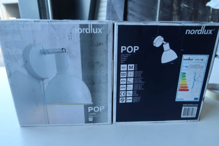 2 pcs. wall lamps, Nordlux Pop, white