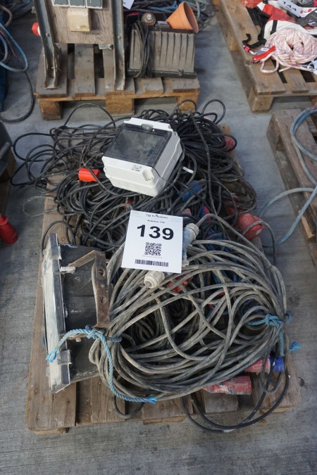 Lot of power cables + power plugs etc.