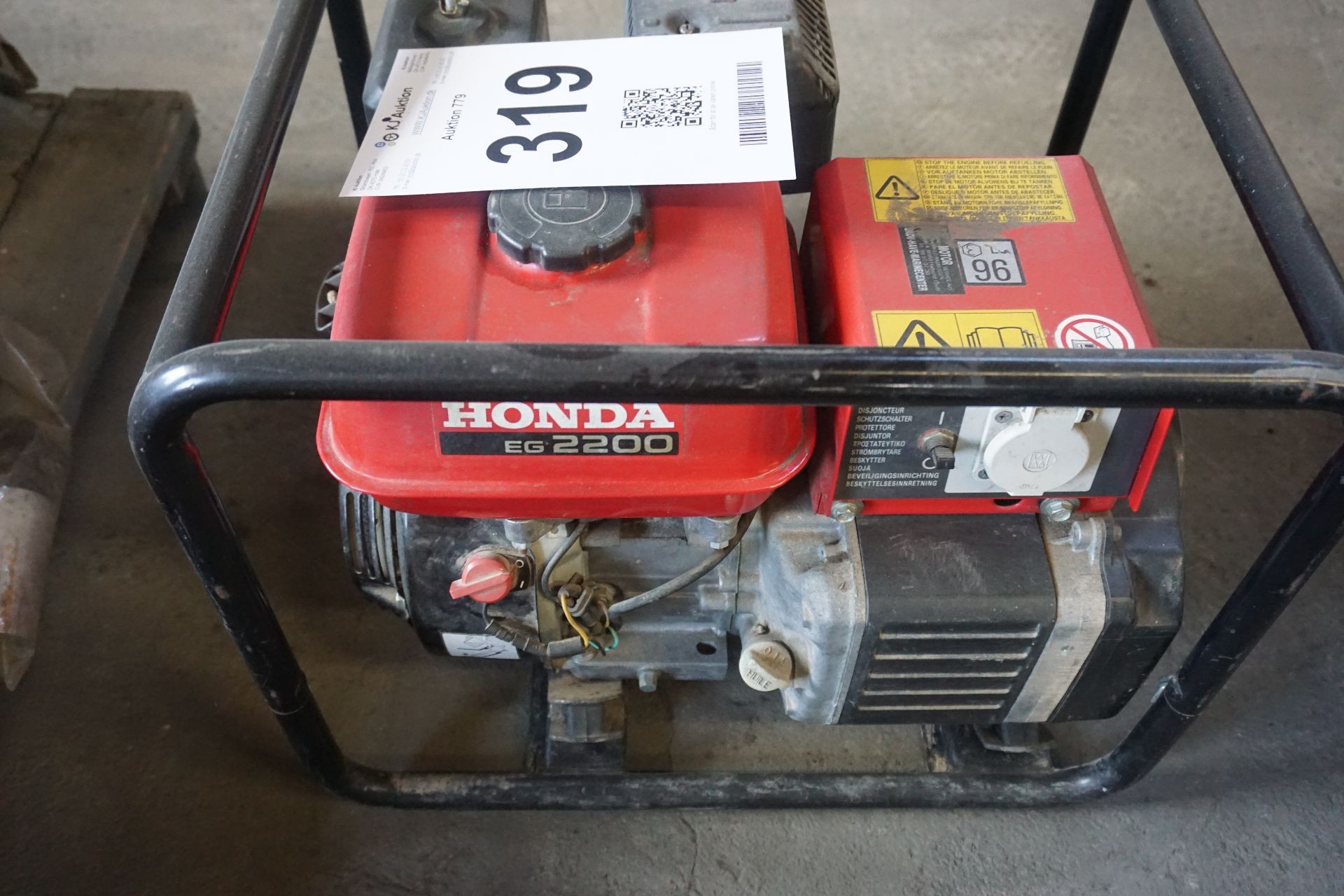 plyndringer Præfiks dæk Generator: Mærke Honda, Model: EG 2200 - KJ Auktion - Maskinauktioner