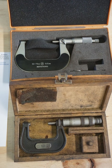 2 pcs. Micrometer screws. Brand: Mitutoyo and MZB
