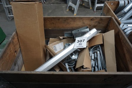 2 pallets with various downpipes, gutter hangers, eaves, etc.
