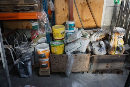 Lot of plaster mortar, cement, lime, etc.
