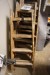 7 pcs. stair ladders in wood + various paint rollers.