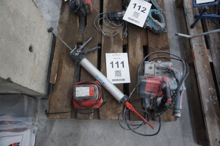 Mafell plunge saw, model: MT 55cc + Hilti charger and battery + caulking gun