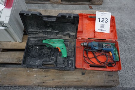 Bosch hammer drill, model: 1198.7 + Hitachi hammer drill, model: FDV 15 V