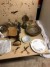 Hood + sink + antique items